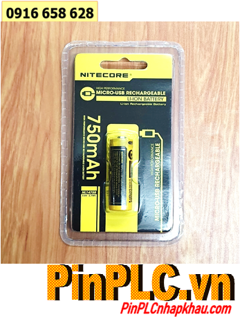 Nitecore NL1475R; Pin sạc 14500 Lithium 3.7v Nitecore NL1475R AA750mAh 2.7Wh /Thân có cổng sạc USB-Type C